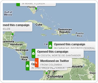 reporte gráfico interactivo de actividad de suscriptores en mapa mundial prueba anti spam